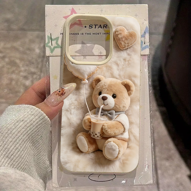 Coffee Plus Tea - Pearl Milk Tea Bear Pattern Phone