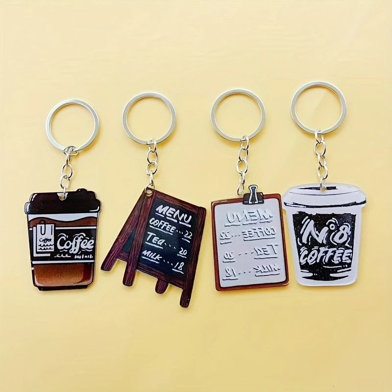 Coffee & Tea Haus - 8pcs acrylic coffee cup keychain, suitable