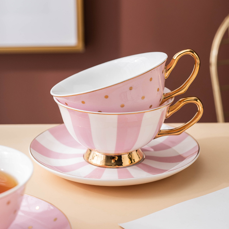 Ceramic Pink Coffee Mugs with  - đánh giá và giá Coffee Tea Set