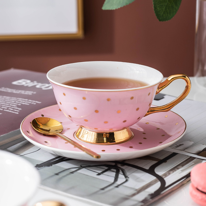 Ceramic Pink Coffee Mugs with  - đánh giá và giá Coffee Tea Set