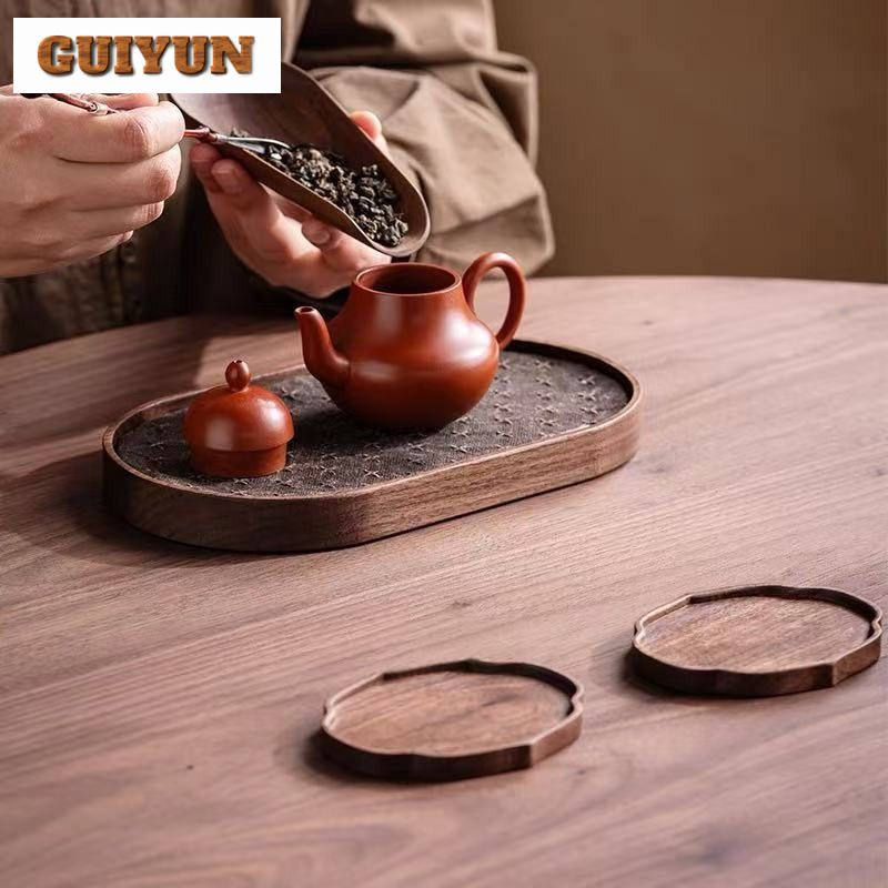 Black Walnut Small Tea Tray Sn - đánh giá và giá Coffee Tea Station