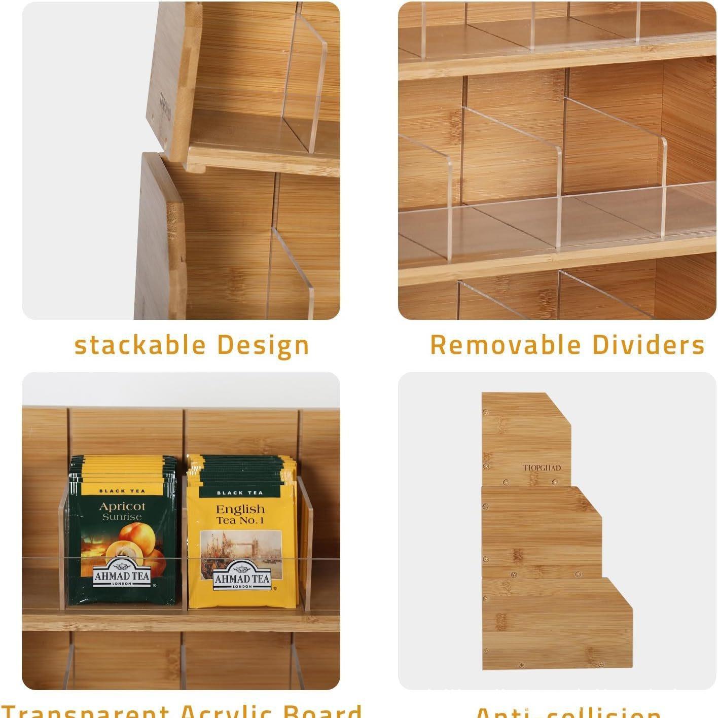 Bamboo Tea Bag Storage Box Thr - đánh giá và giá Coffee Tea Station