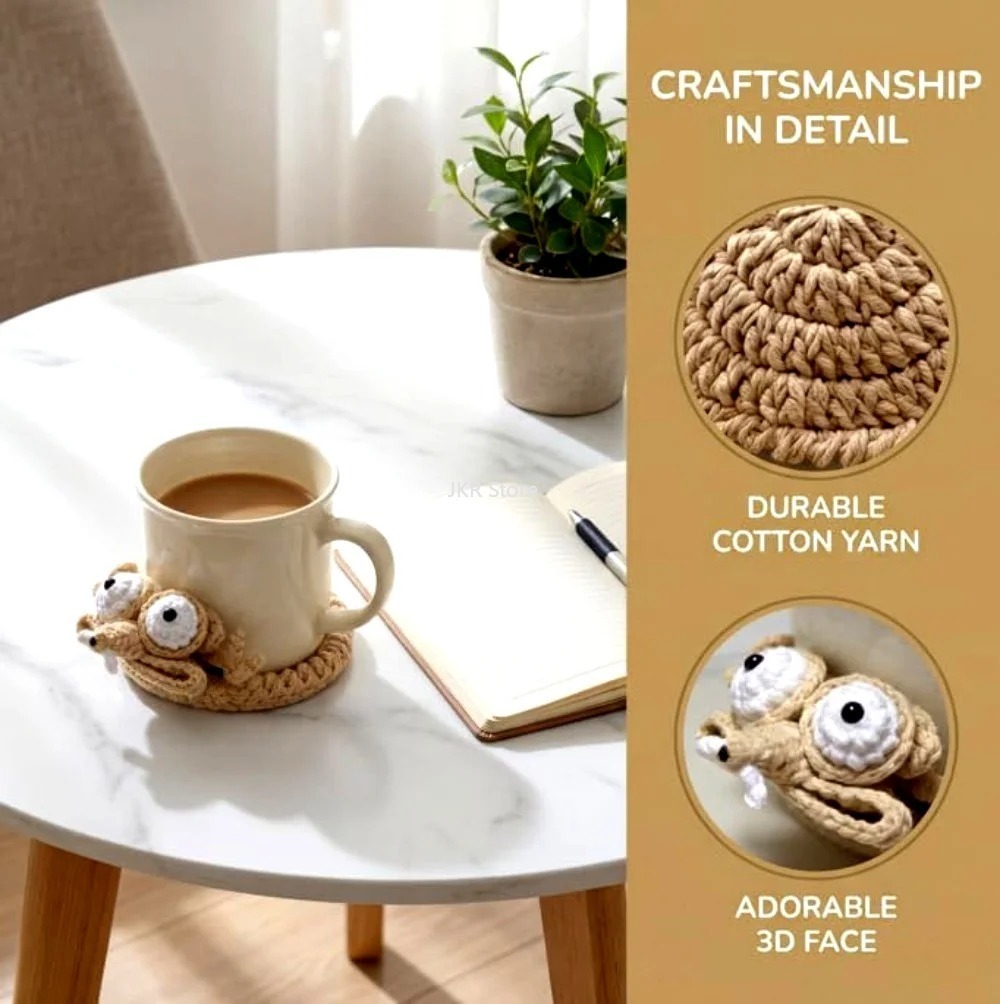 Animal Crochet Cup Coaster Han - đánh giá và giá Coffee Tea Station
